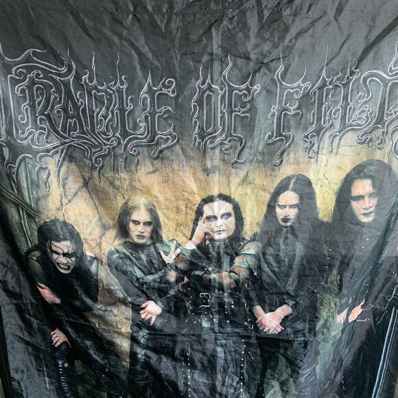 VTG Cradle Of Filth 2004 Coffin Fodder Album Metal Band Wall Hanging/Scarf Italy - Picture 1 of 16